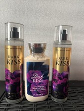 LOT3 BATH BODY WORKS DARK KISS FINE FRAGRANCE MIST SPRAY /lotion 8 OZ