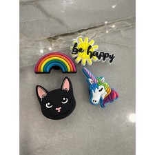Cute Shoe Charms Black Cat Rainbow Unicorn Be Happy Sun Set For Crocs