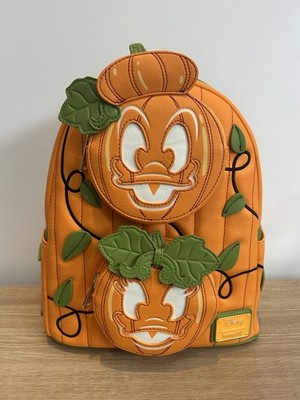 Loungefly Disney Donald und Daisy Halloween Kürbis Rucksack Glow in the Dark