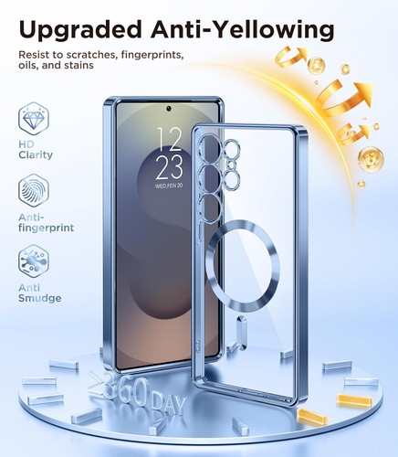 Pour Samsung S25 Ultra S25+ Coque Transparente Placage Antichoc Mag Safe Ecran Cover - Photo 5 sur 54