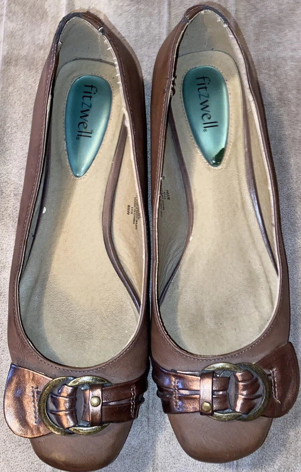 Sapatos femininos Fitzwell Phalon sem fivela de cobre metálica tamanho 8,5 W - Imagem 2 de 4