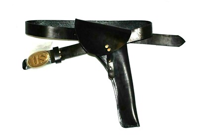 Bürgerkrieg Kavallerie Leder US Taillengürtel mit Lederholster Rechtshandzug 