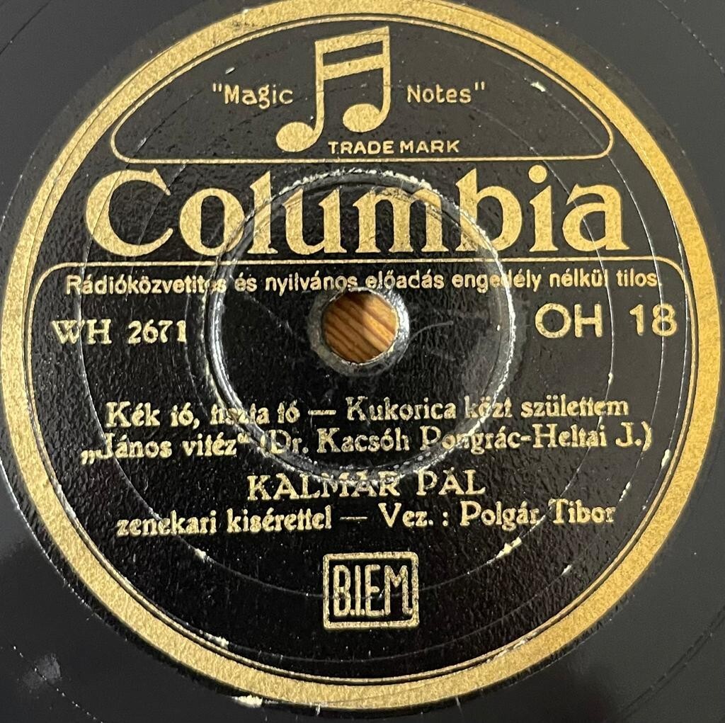 Hungarian Hungary 78 RPM- Kalmar Pal - Columbia Hungary OH 18 | eBay
