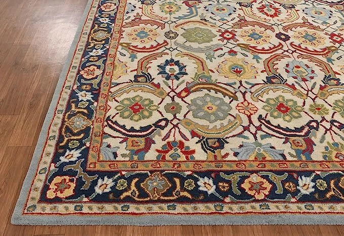 Handmade Wool Oriental Rug 8x10 – Transitional Beige Area Carpet for Living Room - Image 3 of 4