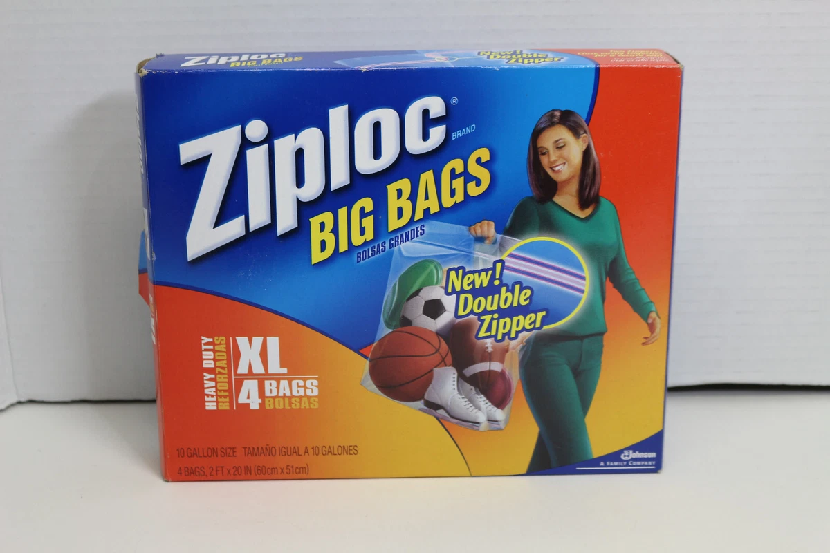 Ziploc 10 Gallon Double Zipper XL X-Large Storage Big Bags Stand & Fill  24x 20