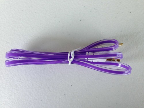 FLAT 3.5mm audio stereo aux auxiliary male cable jack FOR pc ipod iPhone 4s 5c 6 - Picture 5 of 16