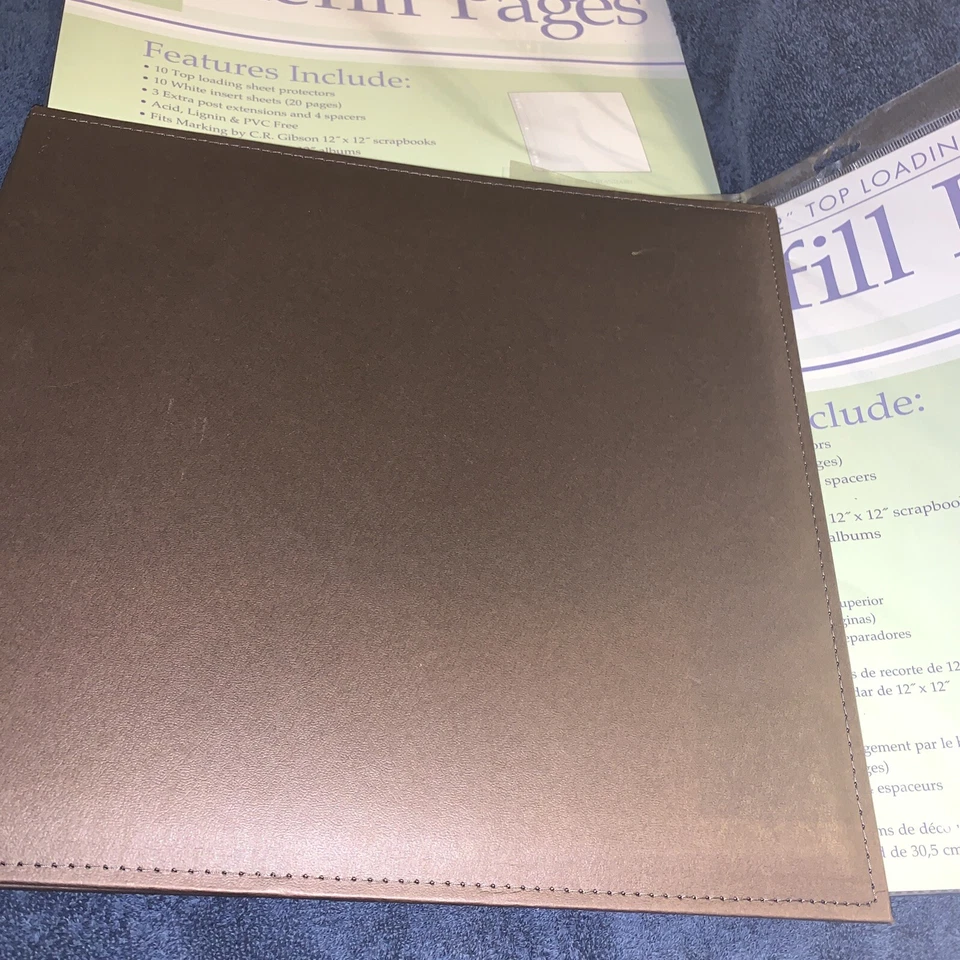 剪贴簿 12X12 棕色相册封面全新库存,免费页面和保护 — 第 2/4 张图片