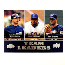 Prince Fielder Ryan Braun 2009 Upper Deck Leaders Card #439 Milwaukee Brewers