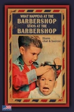 BARBERSHOP HUMOR! METAL 8"X12" SIGN MAN CAVE GARAGE OFFICE HAIR SALON DECOR
