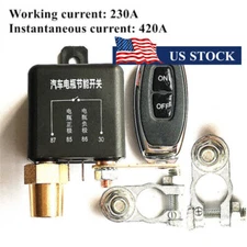 12V Car Battery Disconnect Relay Master Kill Switch Remote Control USA Stock