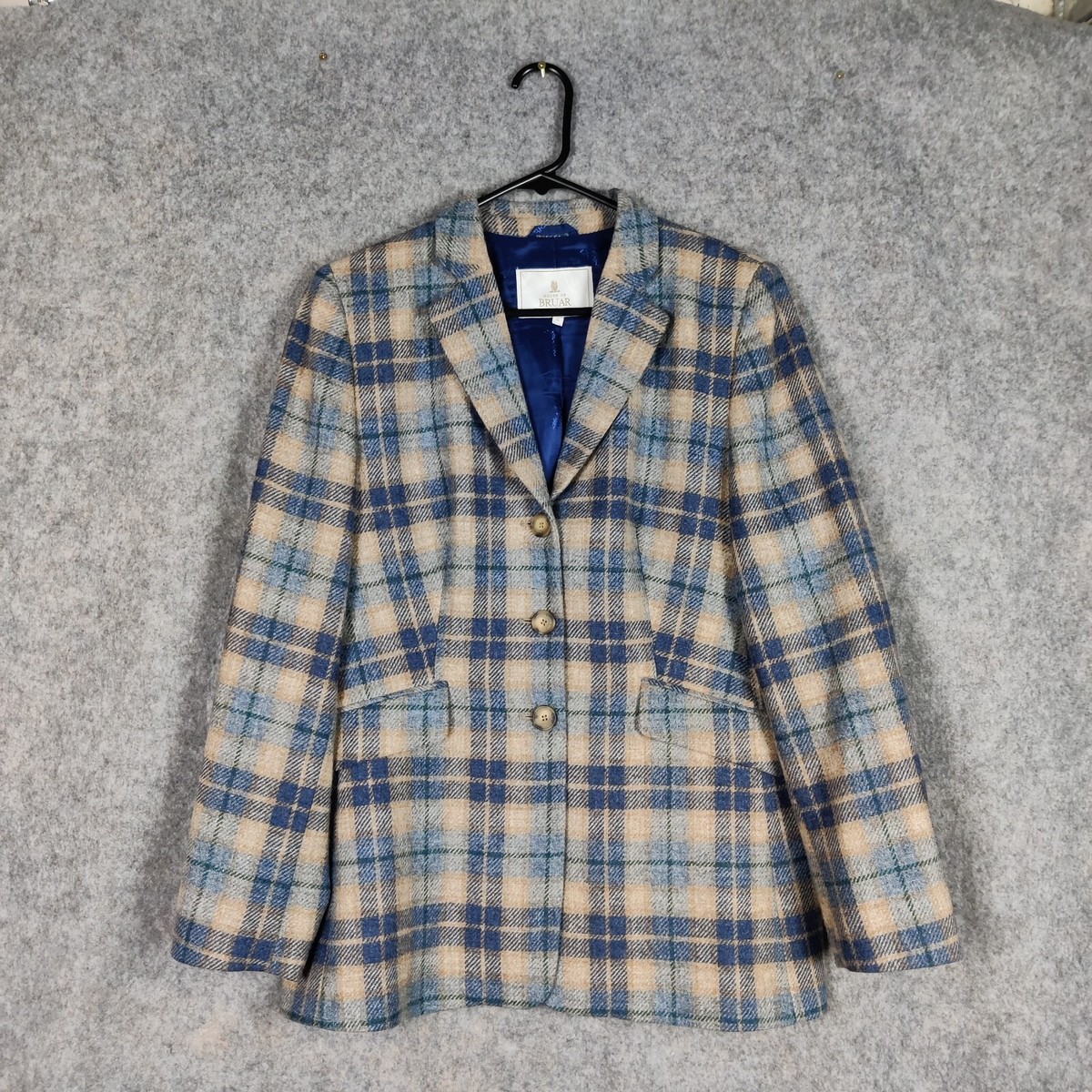 Tartan Blue Plaid Jacket Womens House Of Bruar Jacket Womens Size