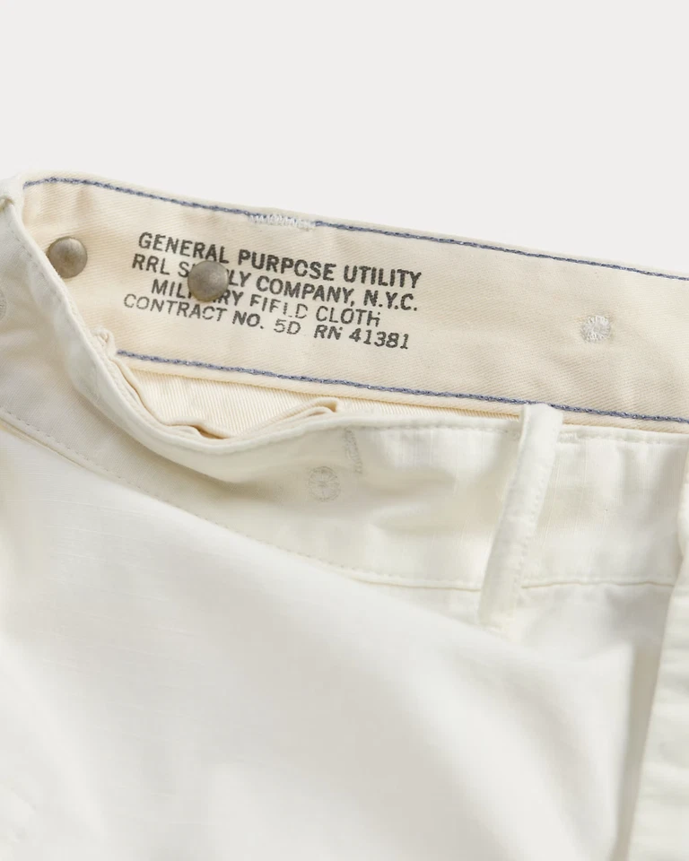 Ralph Lauren RRL Double RL White Regiment Ripstop Cargo Short Mens W36 RRP £275 - Image 2 of 4