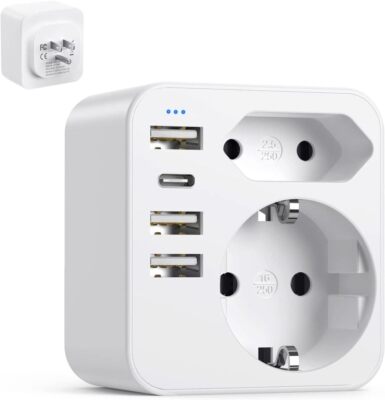 6-IN-1 Reiseadapter EU DE auf USA Amerika Steckdose Reisestecker Adapter Strom ,