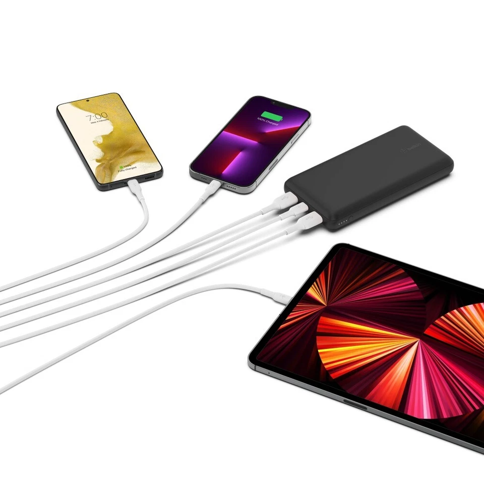 Belkin Portable Charger 20000mAh - USB A & C - iOS, Android - Blue - Refurbished - Image 4 of 4