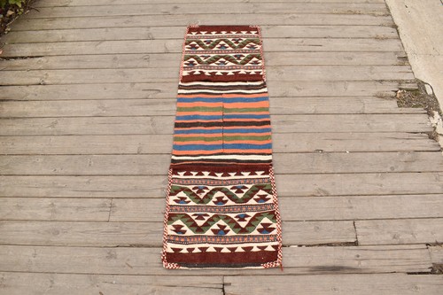 Alforja Turca Kilim 15''x45'' Tejido a Mano Cicim Kilim 39x117cm Lana Sofá Bolsa - Imagen 7 de 7