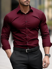 Klassisches Smokinghemd elegantes Herrenhemd mit einfarbigem Reverskragen-Design