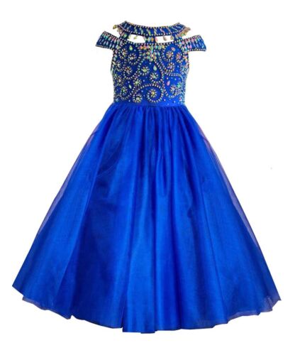 Jenniferwu Girls Tulle Flower Princess Wedding Party Handmade Beaded Dress 6T