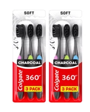 Colgate 360 Charcoal Toothbrush Soft 3ct 2 Pack