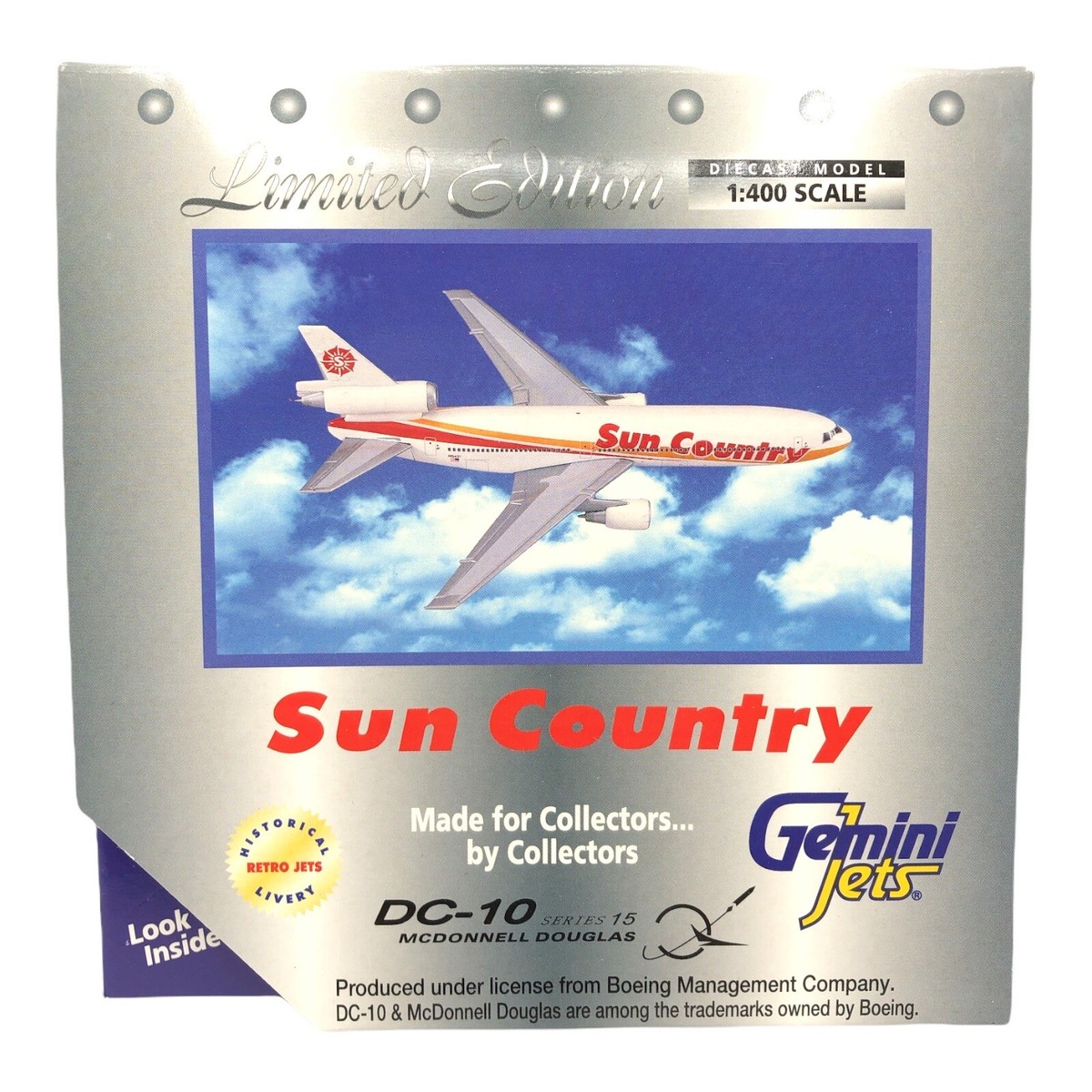 Gemini Jets GJSCX240 1:400 Scale Die Cast Sun Country DC10 China