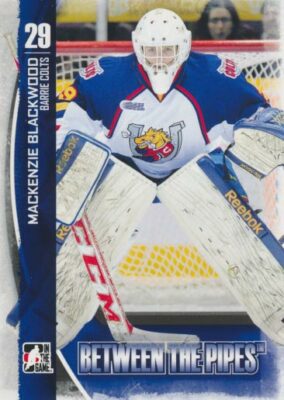 2013-14 Between the Pipes #60 MACKENZIE BLACKWOOD - Barrie Colts