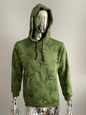 Grizzly Griptape Green Graphic Pullover Hoodie Sweatshirt Size S