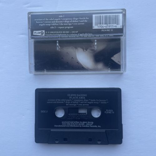 GLENN DANZIG Black Aria Cassette ORIG 1992 Plan 9 PL9-MC11 NEAR MINT - Picture 2 of 3