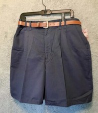Vintage NEW CHIC 90s Mom Shorts Size 18 Navy Pleated High Waist Wide Leg w/ Belt