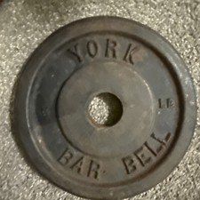 Vintage YORK Olympic Size Barbell Weight SINGLE 5 Lb Plate home gym USA Made