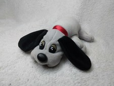 Vintage 1985 Tonka Grey Newborn POUND PUPPIES Dog Plush Stuffed w/ Red Collar