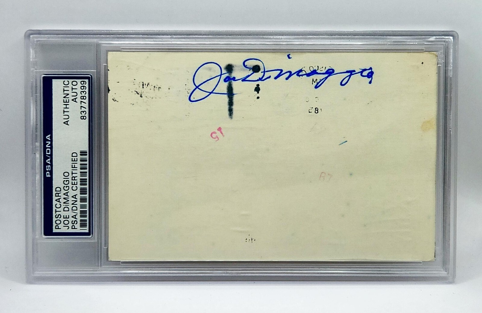 JOE DIMAGGIO Signed Autograph Auto Postcard Yankees HOF PSA DNA Authentic 📈