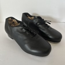 Capezio Unisex Black Leather Tele Tone Tap Shoe Round Toe Size 6