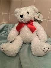 First  Main White Tucker Bear Plush 13" Stuffed Animal ,EUC