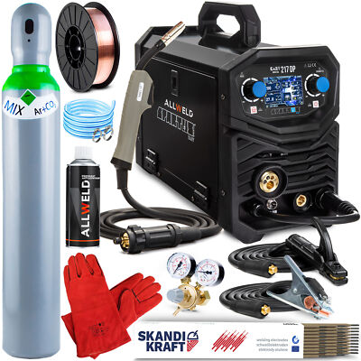 MIG MAG Schweißgerät - Doppel Puls, LCD, Synergie, MMA, WIG, Induktivität - Set