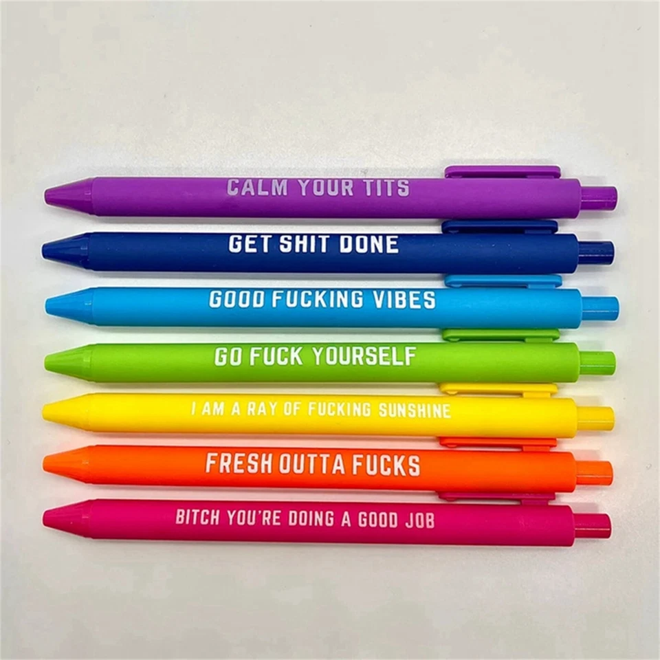 11Pcs Funny Pens Swear Word Pen Set Black Ink Writing Pen Funny Office Diary New - image 3 of 4