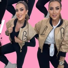 2 In 1 Bomber Vest With Lb Embroidery Beige
