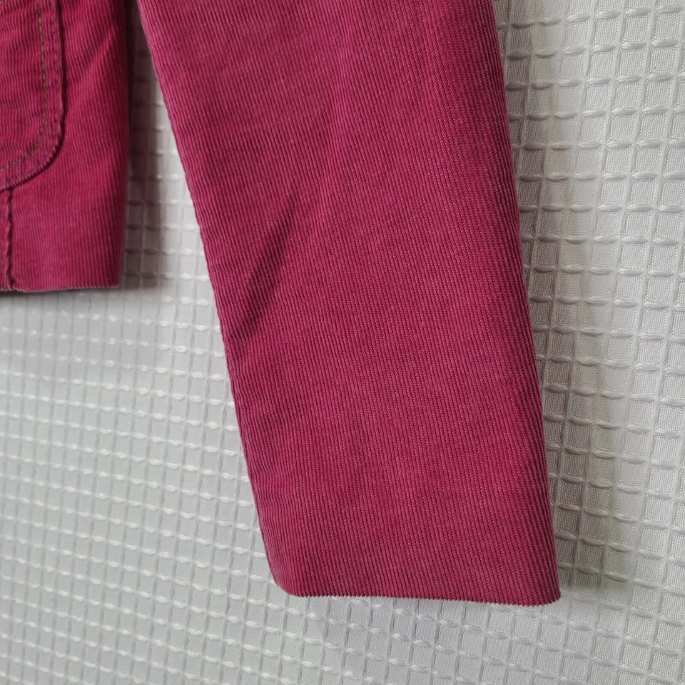 Vtg Y2K Gap Stretch Womens Sz 8 Bright Pink Corduroy Retro Button Blazer Jacket - Image 2 of 4