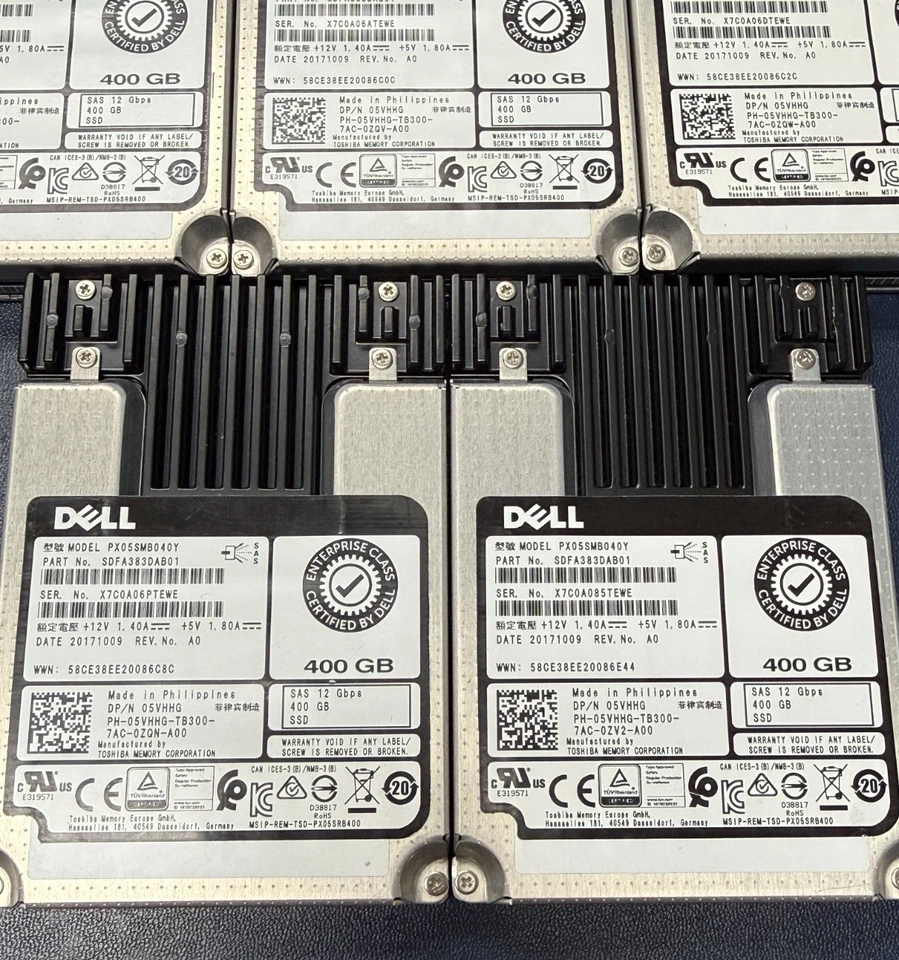 5x Dell PX05SMB040Y 400GB 12Gb/s SAS 2.5" SSD 05VHHG 5VHHG - Image 2 of 4