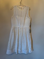 NWT Eliza J Women's White Eyelet Dress Size 14
