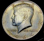 1964-D Kennedy Silver Half Dollar 50c Cents, BU, Toned