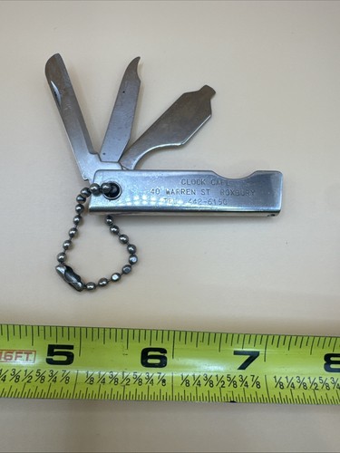 Vintage Rare Stainless Steel Small Knife Multi Clock Cafe Roxbury Mass Boston MA