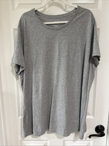 JMS Women's 4X Short Sleeve Crewneck Tee Gray Heathered - SEE NOTE - Picture 1 of 7