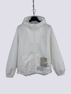 Louis Vuitton LV Monogram Reversible Nylon Full Zip Windbreaker Jacket White 48