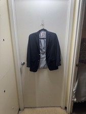 Izod Boy s Blazer Jacket Navy Blue 8 Wool Fully Lined Brass Buttons Size 14