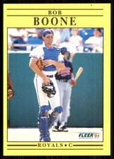 Bob Boone 1991 Fleer #551 Kansas City Royals MLB READ FREE SHIPPING AutographDen