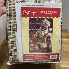 2015 Herrschners Craftways Santa's Workshop 27 x 40” Latch Hook Rug Kit #558101