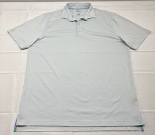 Johnnie O Polo Shirt Mens Large Striped Blue Performance Golf Stretch - Stain
