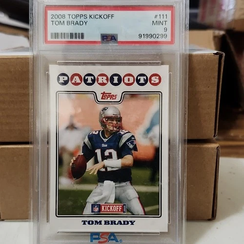 Topps 2008 Kickoff Tom Brady #111 PSA 9 New England Patriots NFL Base