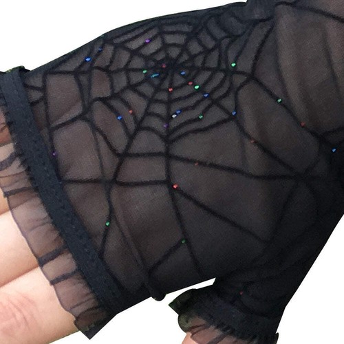 Spinnennetz Handschuhe Halloween Deko - Bild 7 von 7