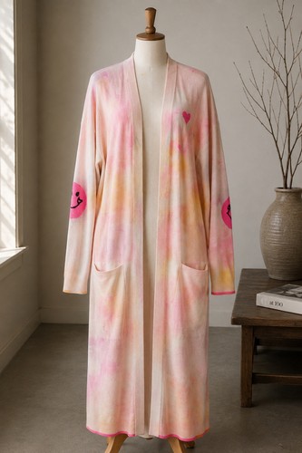 Kerri Rosenthal 100% Cashmere Watercolor Duster Cardigan L $695
