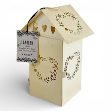 VINTAGE SHABBY CHIC METAL TEALIGHT CANDLE HOLDER LANTERN